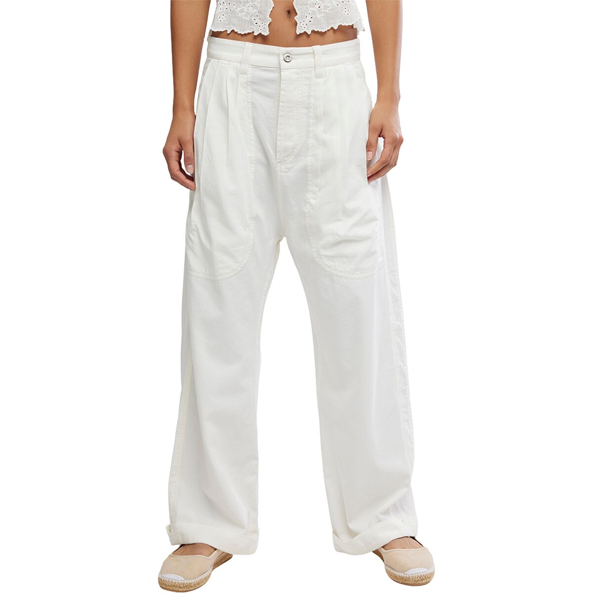 Free People Women's Clover Dropped Trouser in Tofu - Size: XL