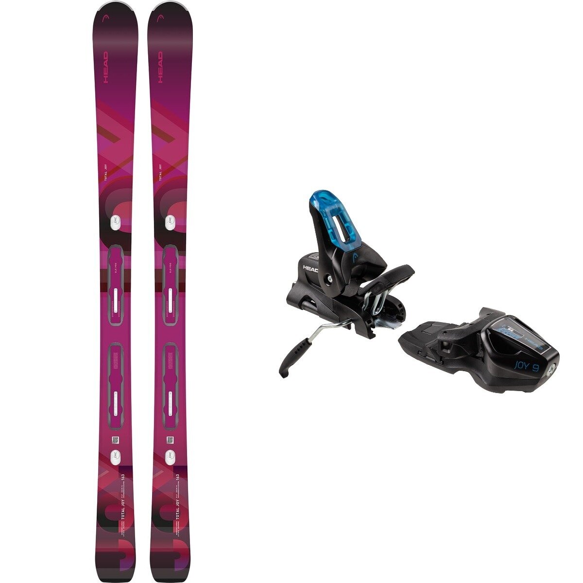 Head USA Women's Total Joy Ski + Joy 9 Binding in Au / Rd,Black / Blue