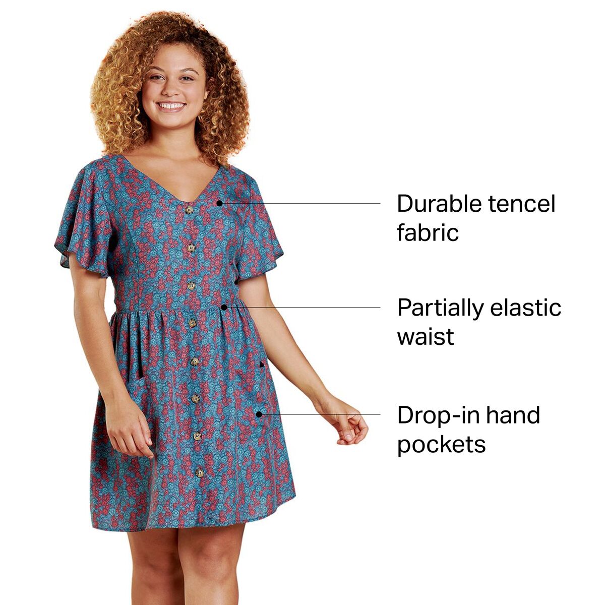 Toad&Co Hillrose Button-Up Short-Sleeve Shirt Dress