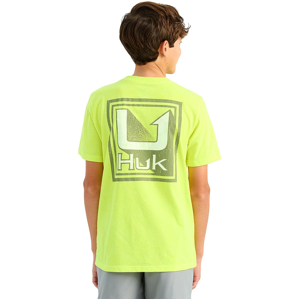 Boy's Rising Huk T-Shirt in Neon Yellow - Size: Medium
