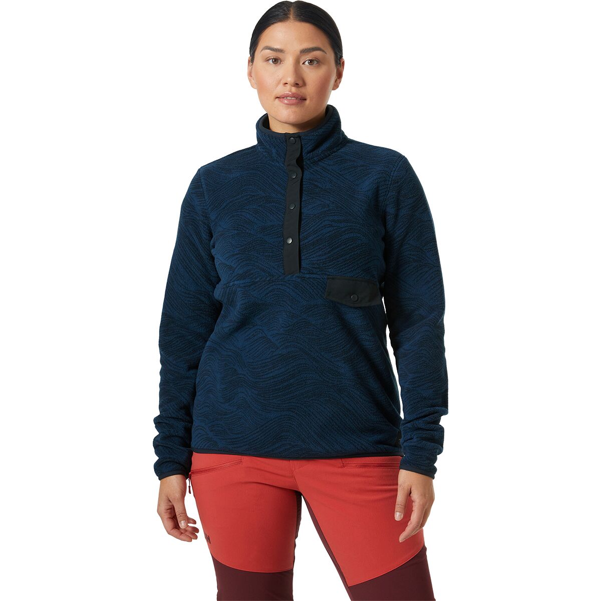Helly Hansen Women's Maridalen Pullover Fleece in Ocean Wave Aop - Size: XL