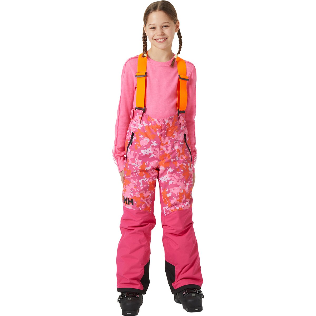 Helly Hansen Jr No Limits 2.0 Pant - Kids' in Dragon Fruit Splash Camo AOP - Size: 14