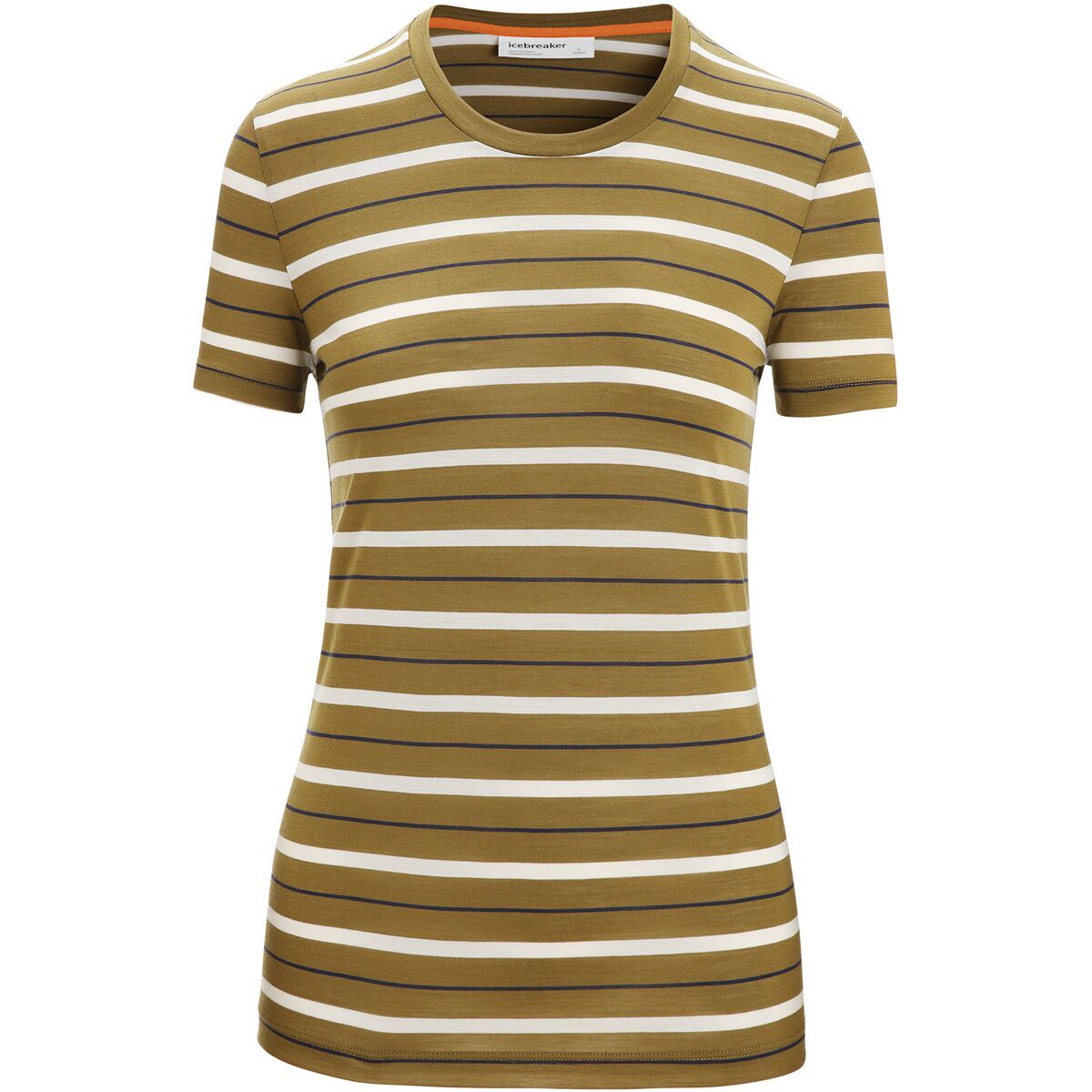 売れ筋商品|||アイスブレーカー カットソー トップス レディース Wave Stripe Short-Sleeve T-Shirt - Women's Ecru Heather/Tang/Lux/S Icebreaker Wave Stripe Short-Sleeve T-Shirt - Women's - Women