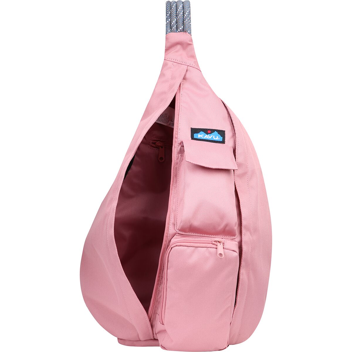 Kavu Blush Pink Faux Fur Rope Sling Pack KAVU Rope Sling Crossbody Bag Purple Pink Geometric | eBay main image 3