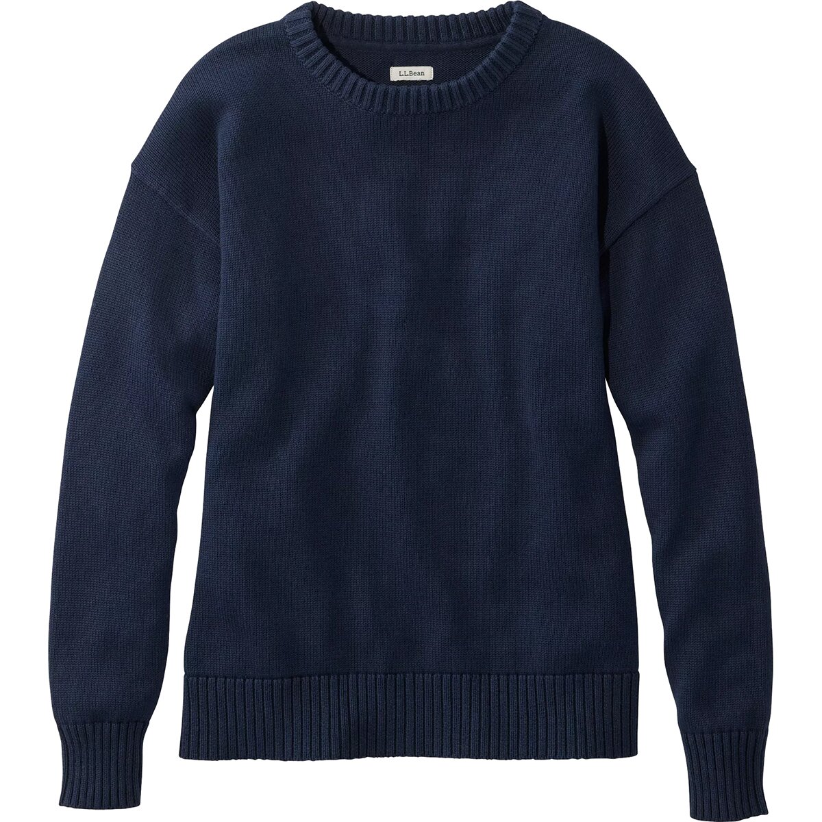 L.L.Bean Women's The Original Double L Crewneck Sweater in Classic Navy - Size: Large