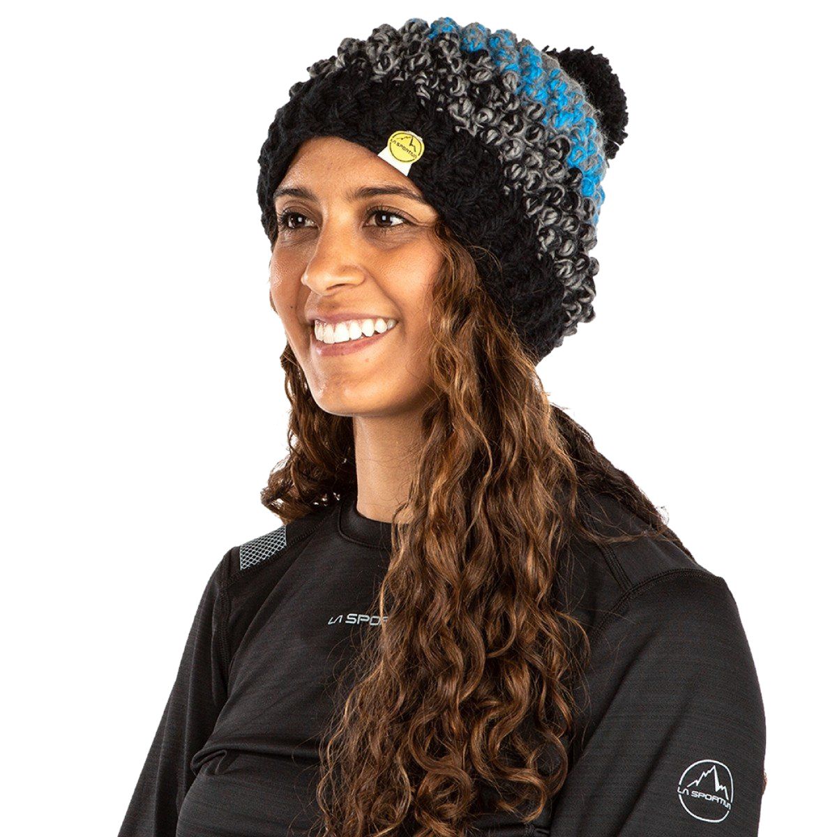 La Sportiva Terry Beanie W Womens S/M Burgundy Green Chunky Knit Pom Pom Hat X31 Women main image 2