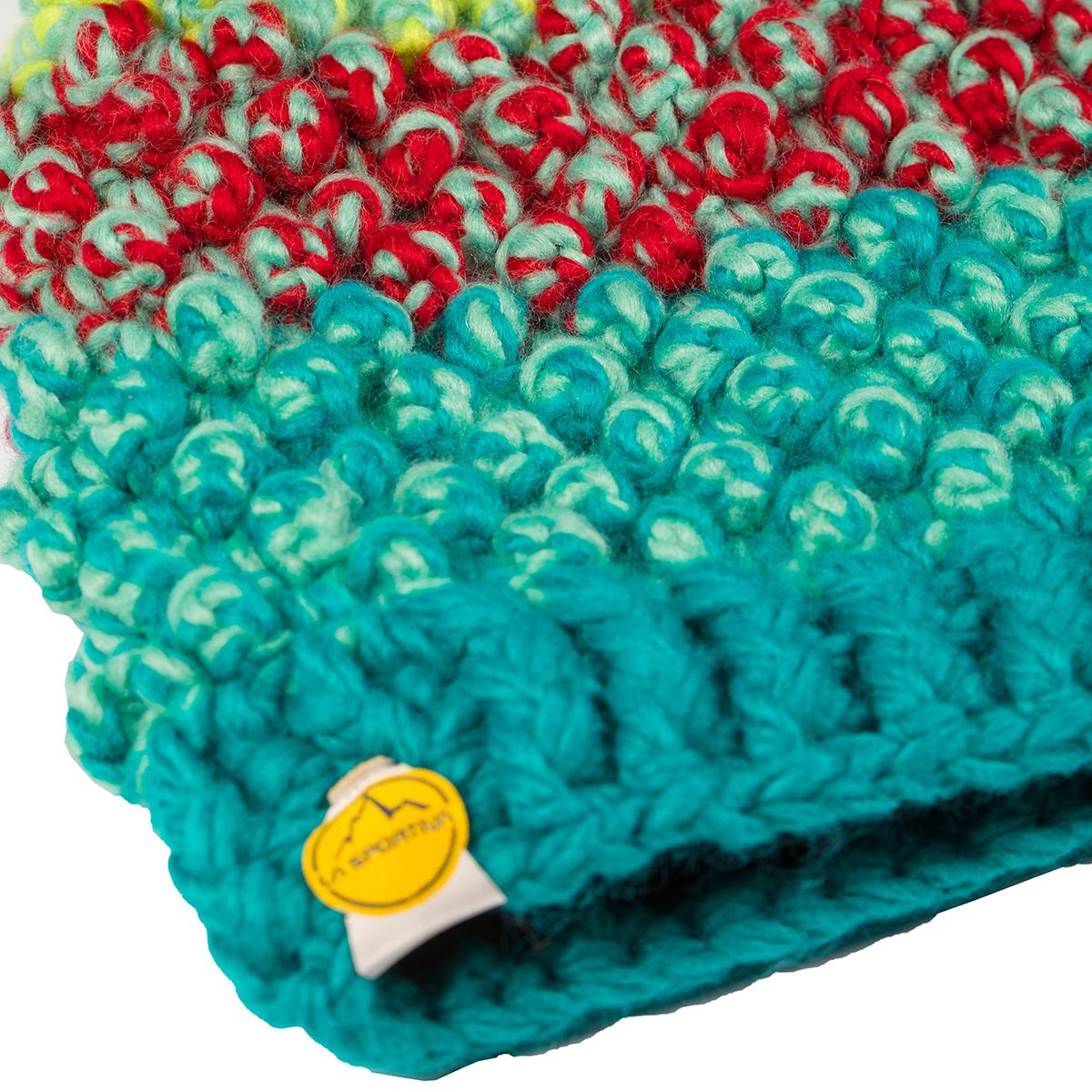 La Sportiva Terry Beanie W Womens S/M Burgundy Green Chunky Knit Pom Pom Hat X31 Women main image 3
