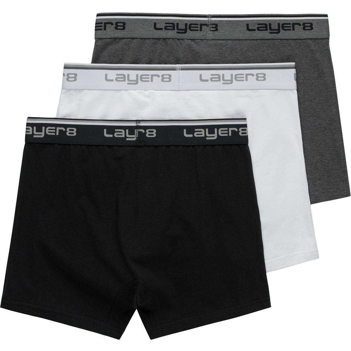 Layer 8 Solid Boxer Brief Underwear - 3-Pack - Men's - Men