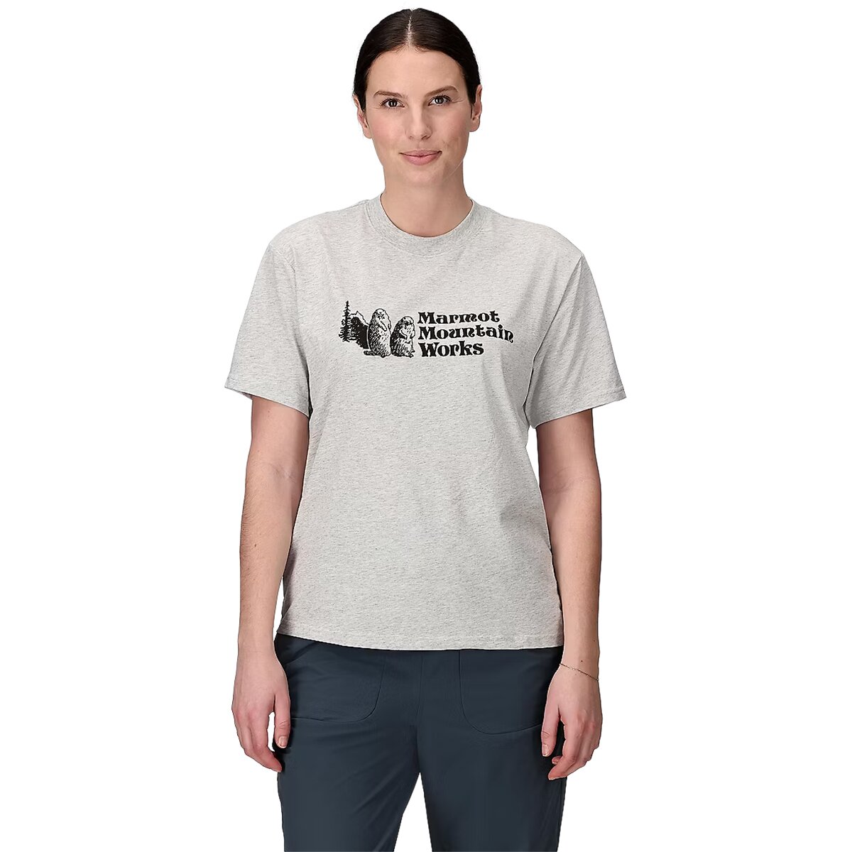 Marmot Women's MMW Short-Sleeve T-Shirt in Light Grey Heather - Size: XS