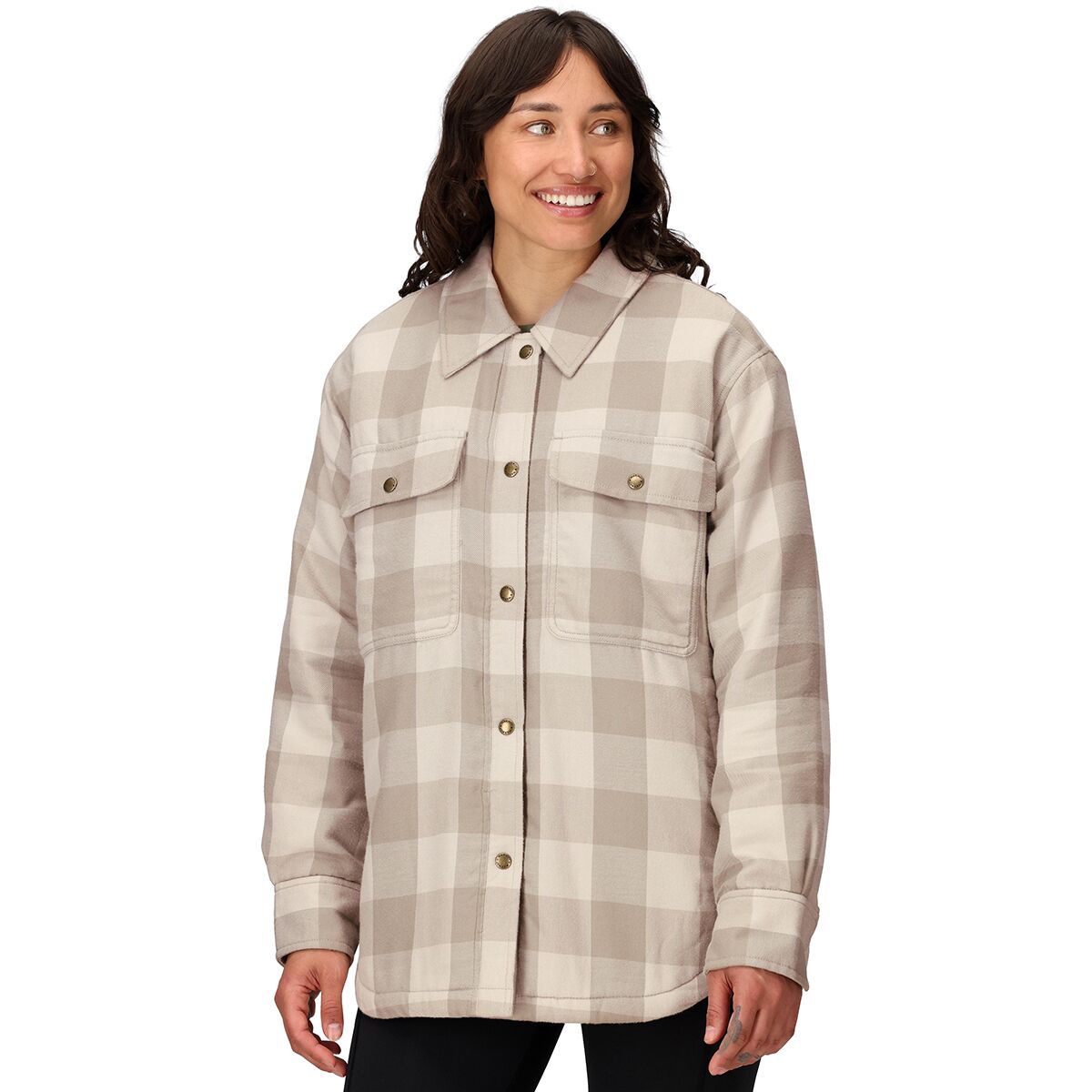 Marmot Women's Ridgefield Sherpa Flannel Jacket in Birch Bark - Size: XS