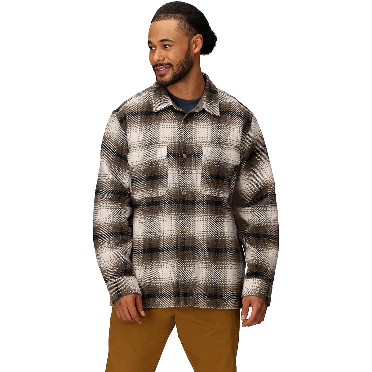 Marmot Men's Open Weave Heavyweight Flannel Overshirt in Birch Bark - Size: Large