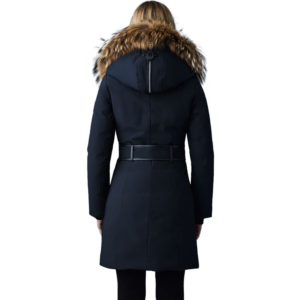 【関税込み】Mackage 上質 Trish X Leather-Trimダウンコート 黒 Trish, Powder Touch down coat with silver fox fur Signature