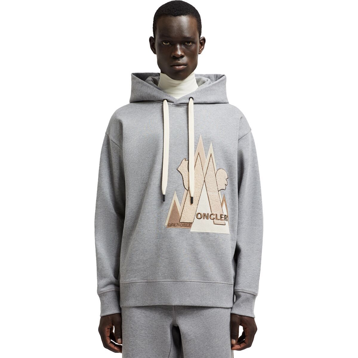 Moncler Grenoble Embroidered Mountain Logo Cotton Hoodie - Men's - Men