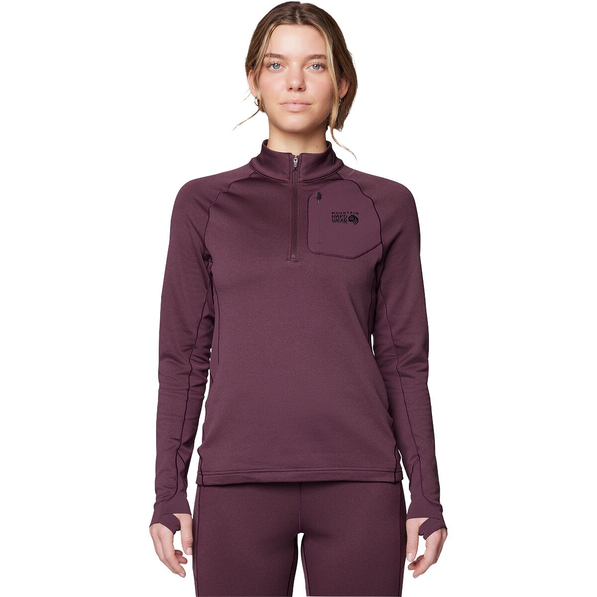 Mountain Hardwear Women's Up First Tech Fleece 1/4-Zip Jacket in Blackberry - Size: Medium