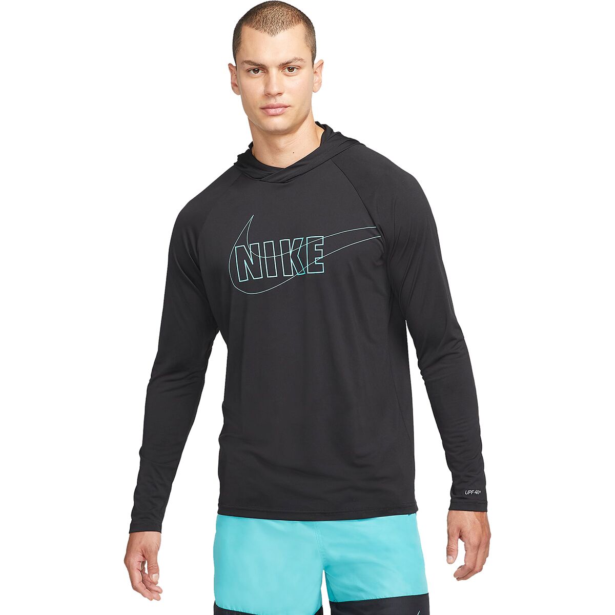 Nike Swim Outline Logo Long-Sleeve Hooded Hydroguard - Men's - Paddle