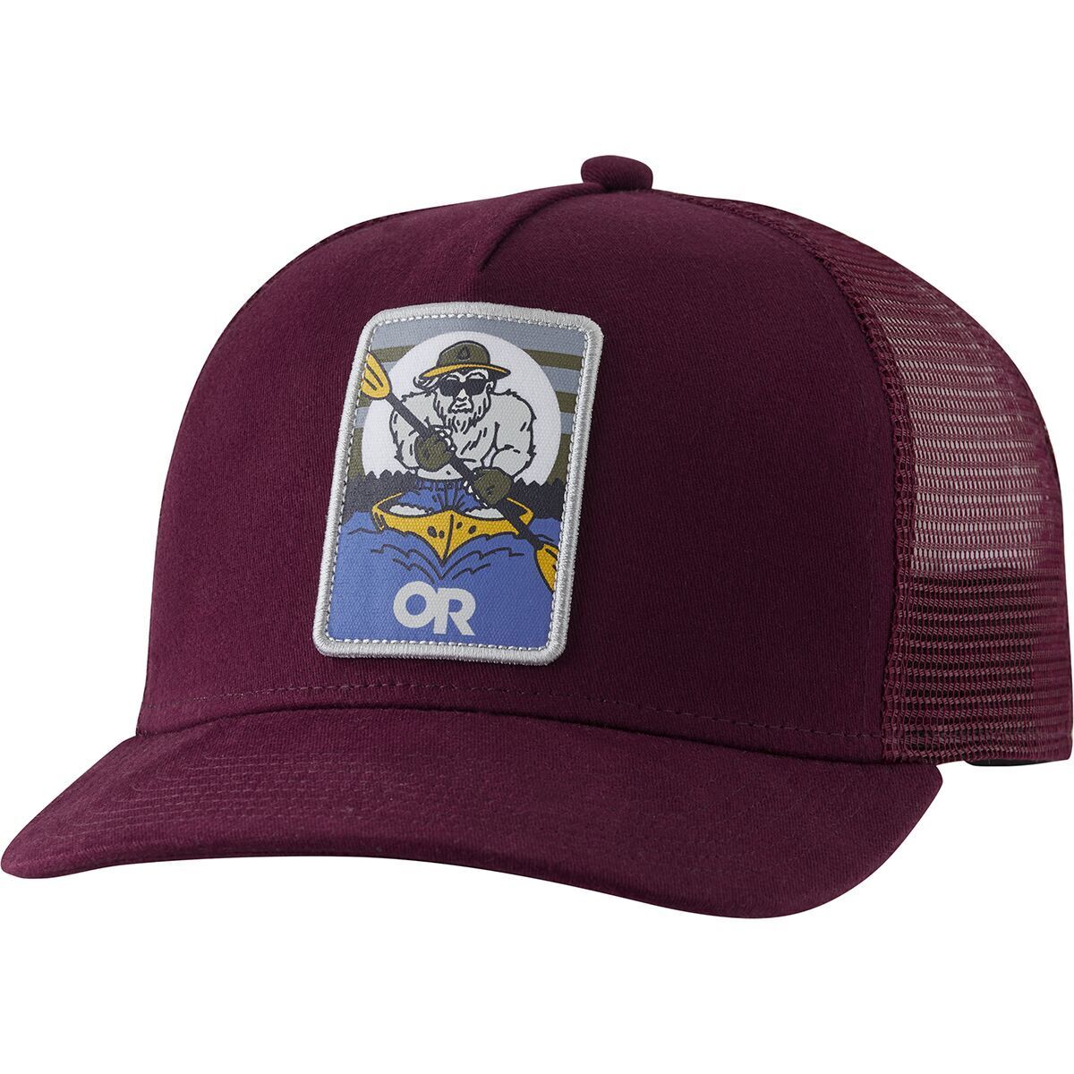 ThreadBound Outdoor Trucker Hat - Tent Camping Design, Adjustable Snapback, Mesh Back