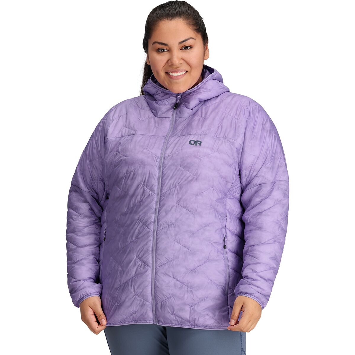Outdoor Research Women's SuperStrand LT Plus Size Hooded Jacket in Lavender - Size: 1X