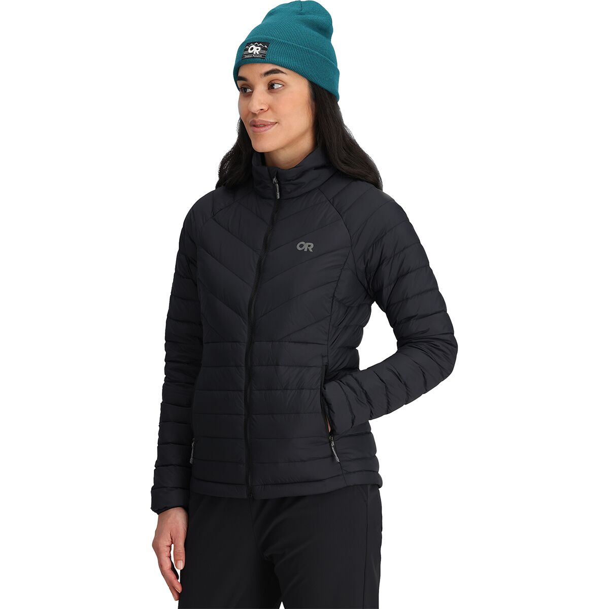 Outdoor Research Women's Transcendent Down Jacket in Black - Size: Large