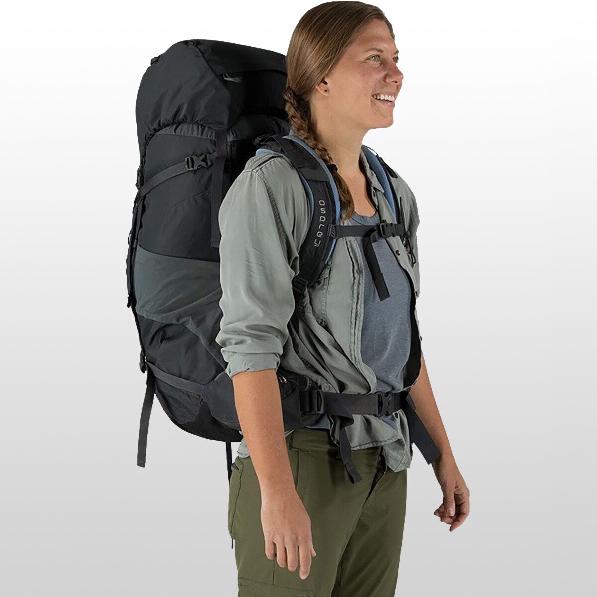 osprey 56 l kyte backpack Women's 58 - Elderberry Purple Zippered sleeping bag compartment with floating divider Kyte 58 - Rugged Women's