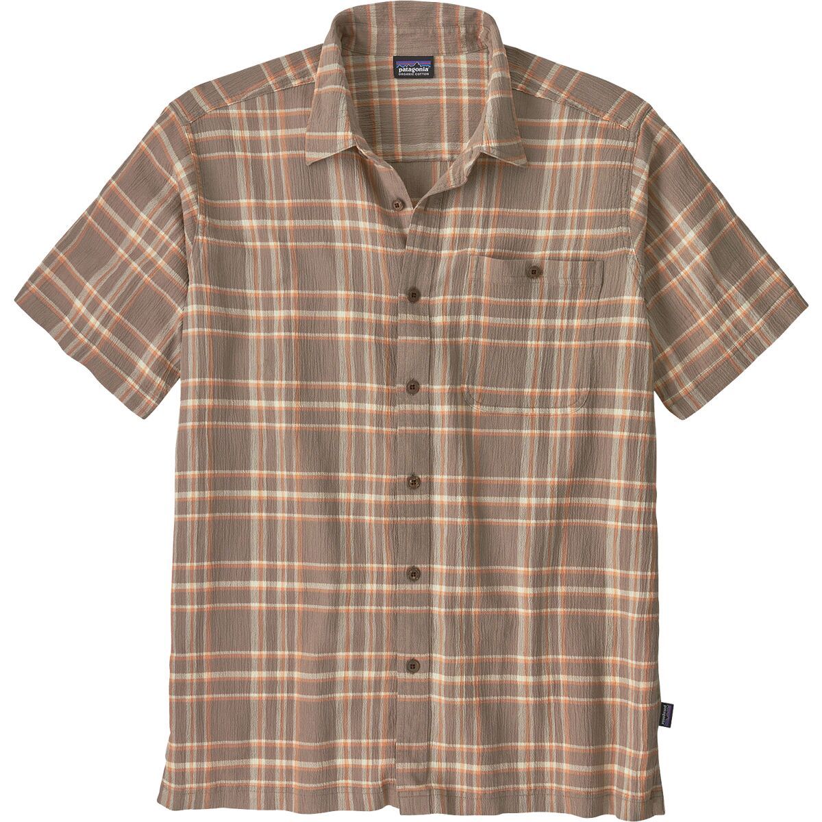 03年製 Patagonia Plaid Short Sleeve Shirt PATAGONIA Men's Organic Cotton Red/blue Plaid Short Sleeve