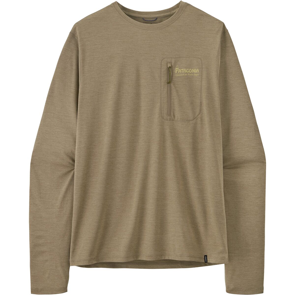 Patagonia Men's Capilene Cool Water People Long-Sleeve Sun Shirt in Seabird Grey / Light Seabird Grey X - Size: Large
