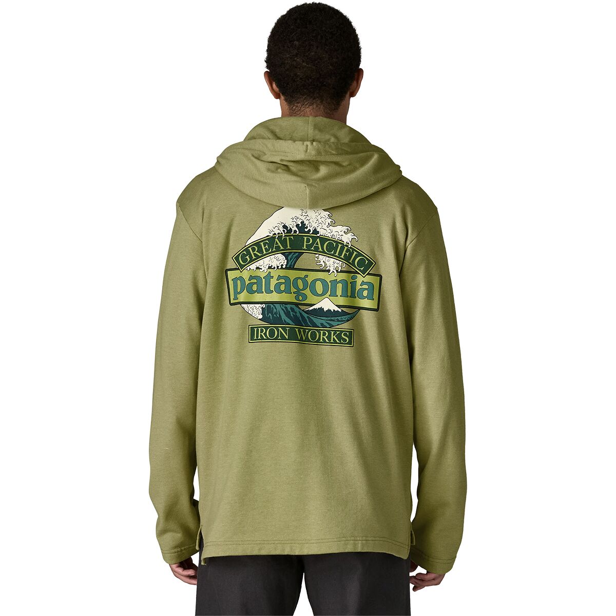 Patagonia Men's Lightweight Great Waves Wildrise Hoodie in Gumtree Green - Size: Small