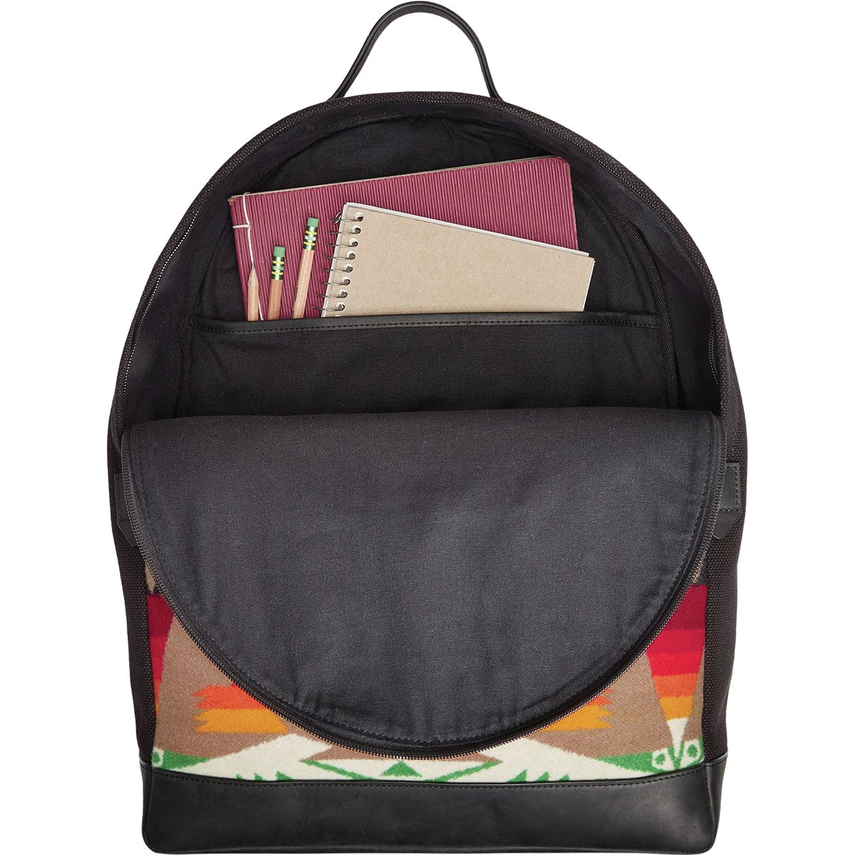 Pendleton Backpack Unisex Black Wool Canvas Southwestern Geometric Daypack Bag Pendleton Backpack - Accessories main image 3