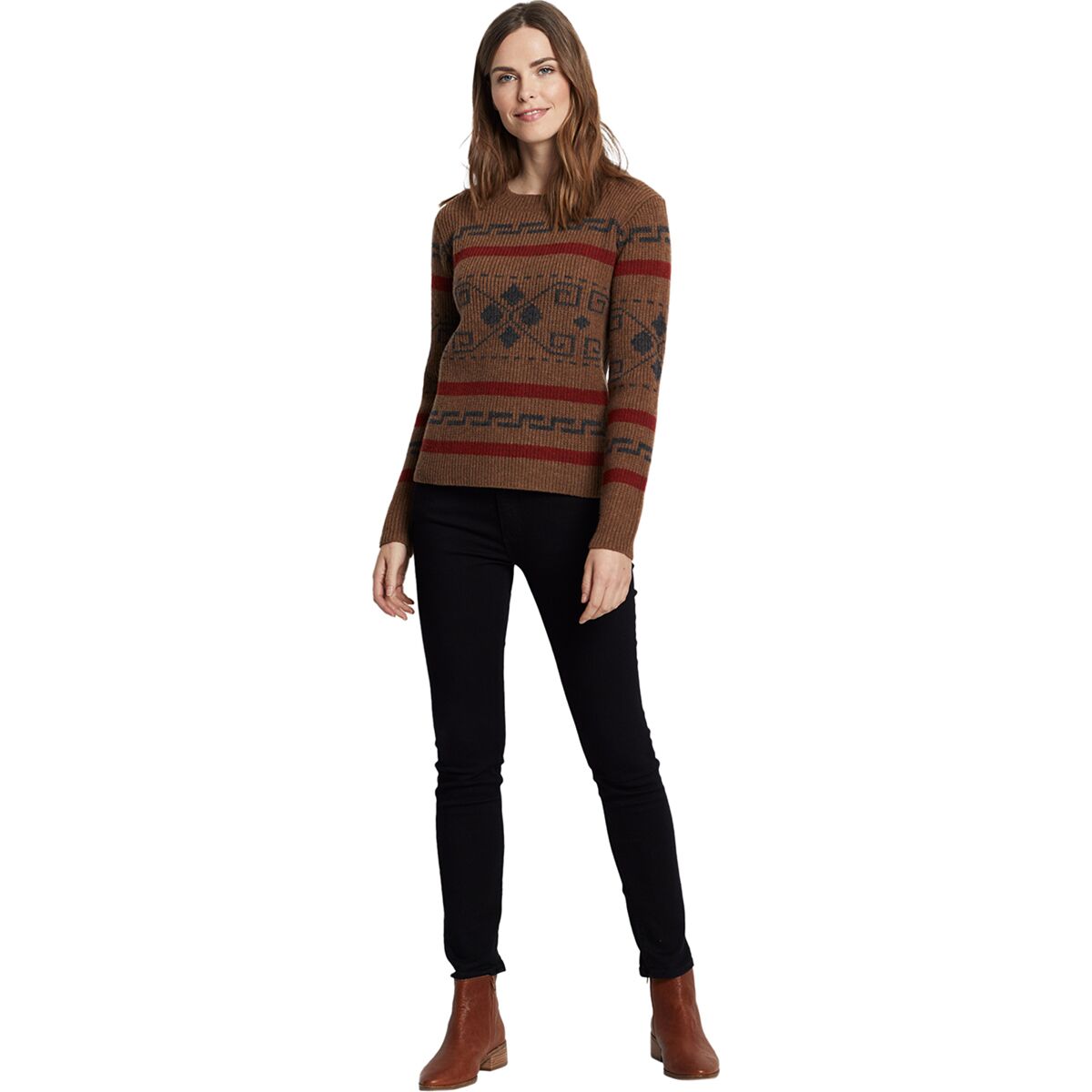 売れ筋商品|||ペンドルトン ニット&セーター アウター レディース Westerley Crewneck Sweater - Women's Copper Brown Multi WOMEN'S WESTERLEY CREWNECK SWEATER | Pendleton