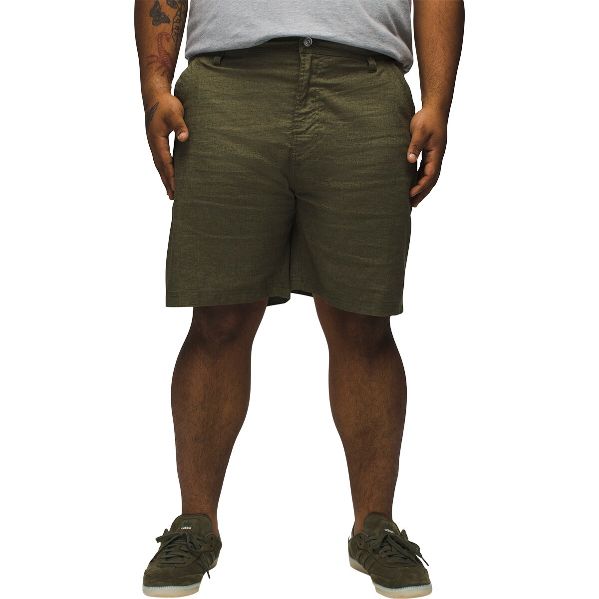 prAna Men's Furrow 8in Short in Cargo Green - Size: 35