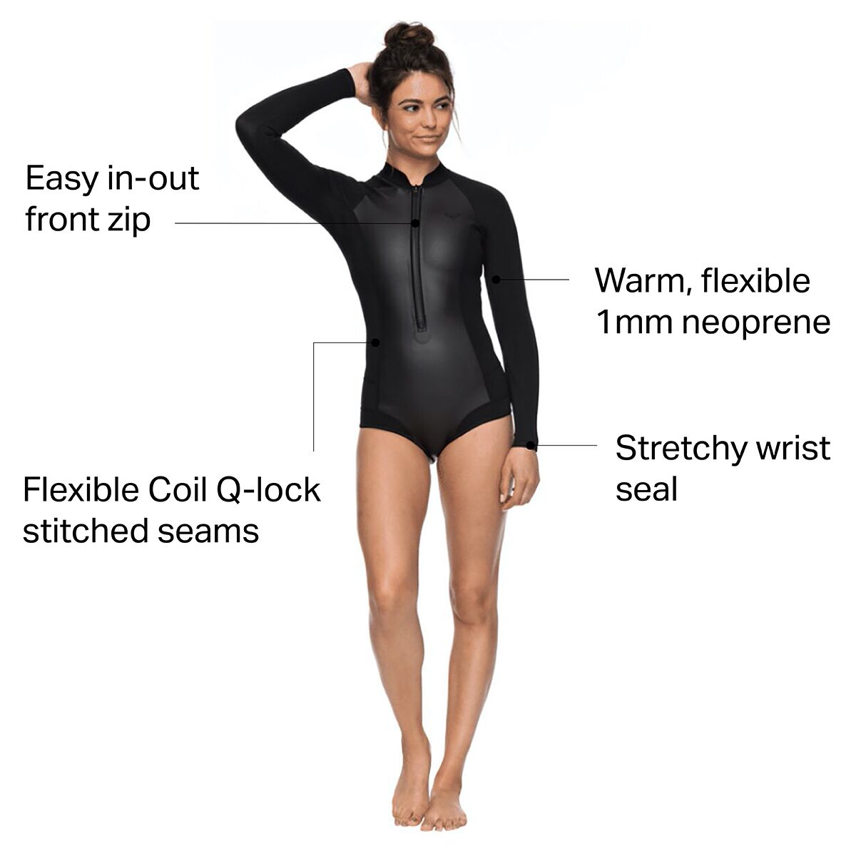 Roxy Satin 1mm Full-Zip Cheeky SP B-LC Wetsuit - Women's - Surf