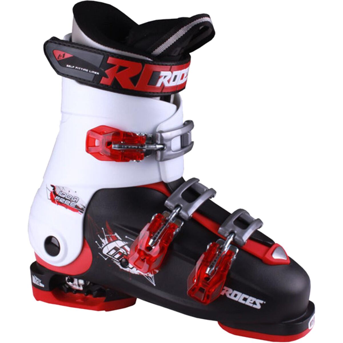 Roces Idea Free Adjustable Ski Boots - Kids' in Black / White / Red - Size: 22.5-25.5