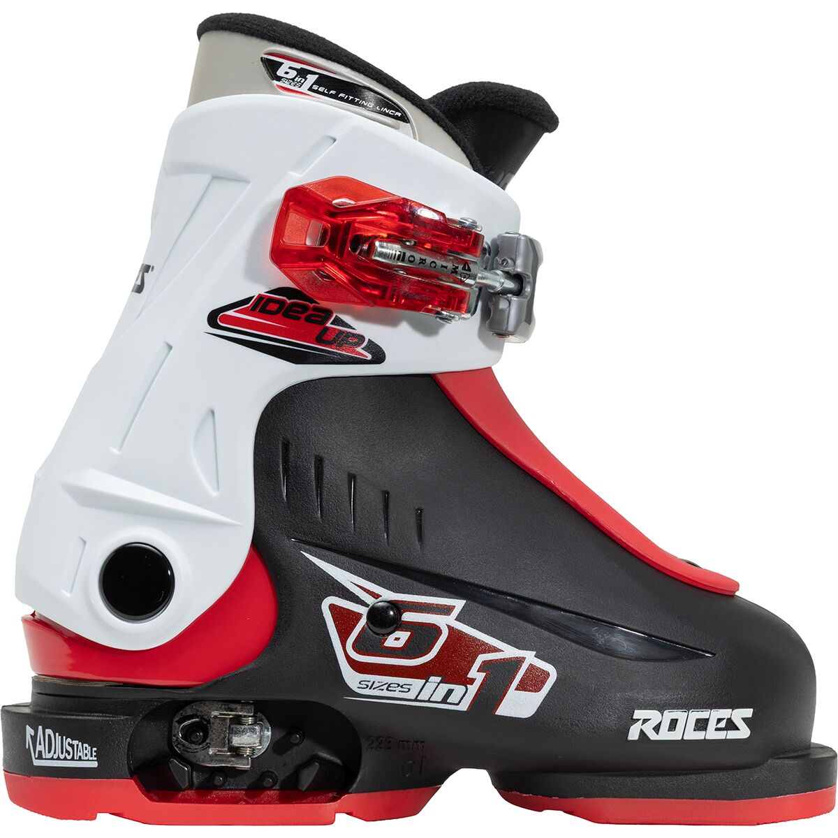 Roces Idea Up Adjustable Ski Boots - Kids' in Black / White / Red - Size: 16.0-18.5
