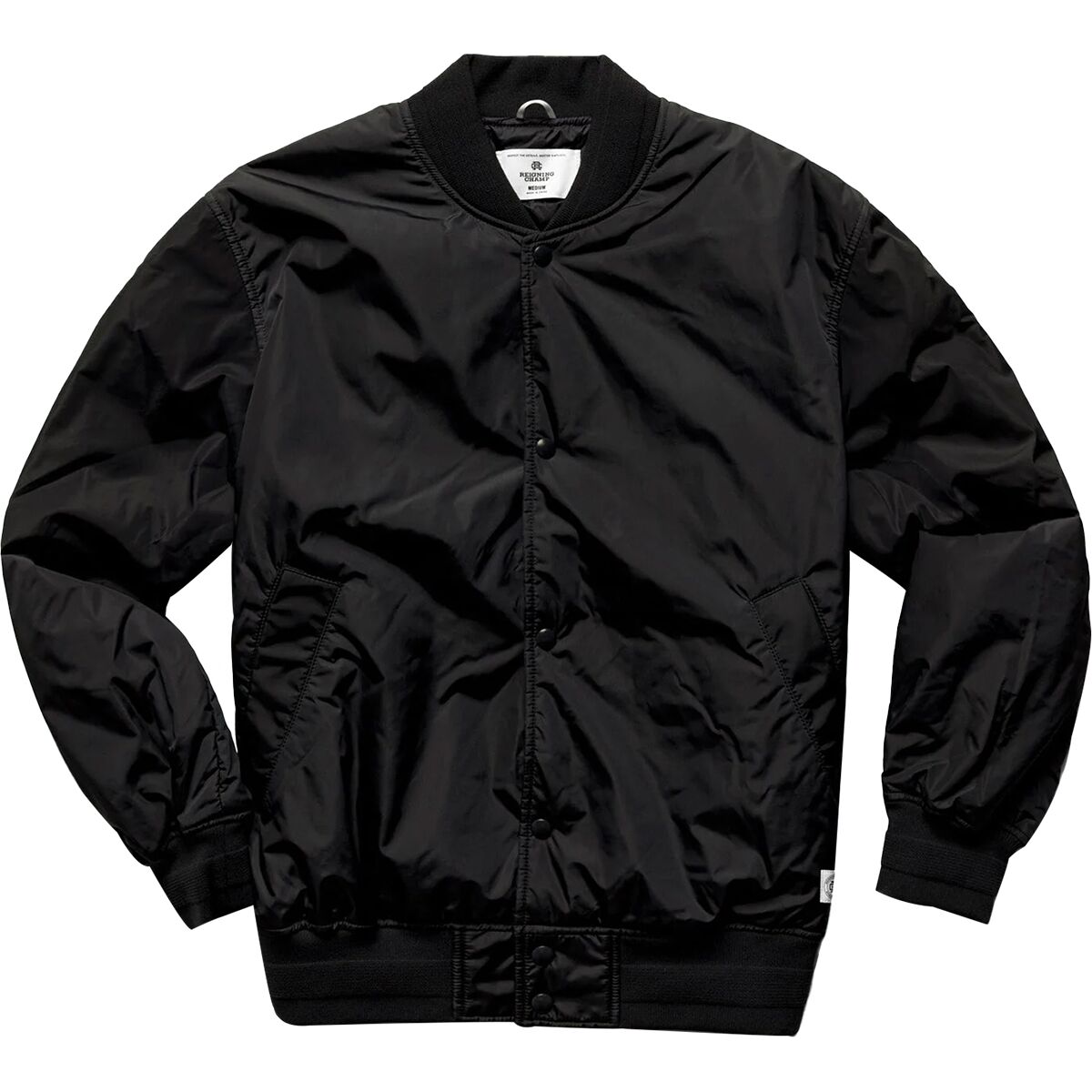 「M」REIGNING CHAMP SATIN STADIUM JACKET Econyl Satin Nylon Stadium Jacket | Reigning Champ