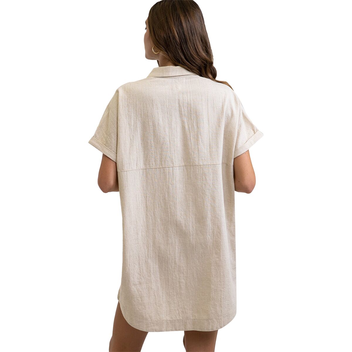 knee length dresses for ladies Classic Linen Shirt Dress / Worn Navy main image 0