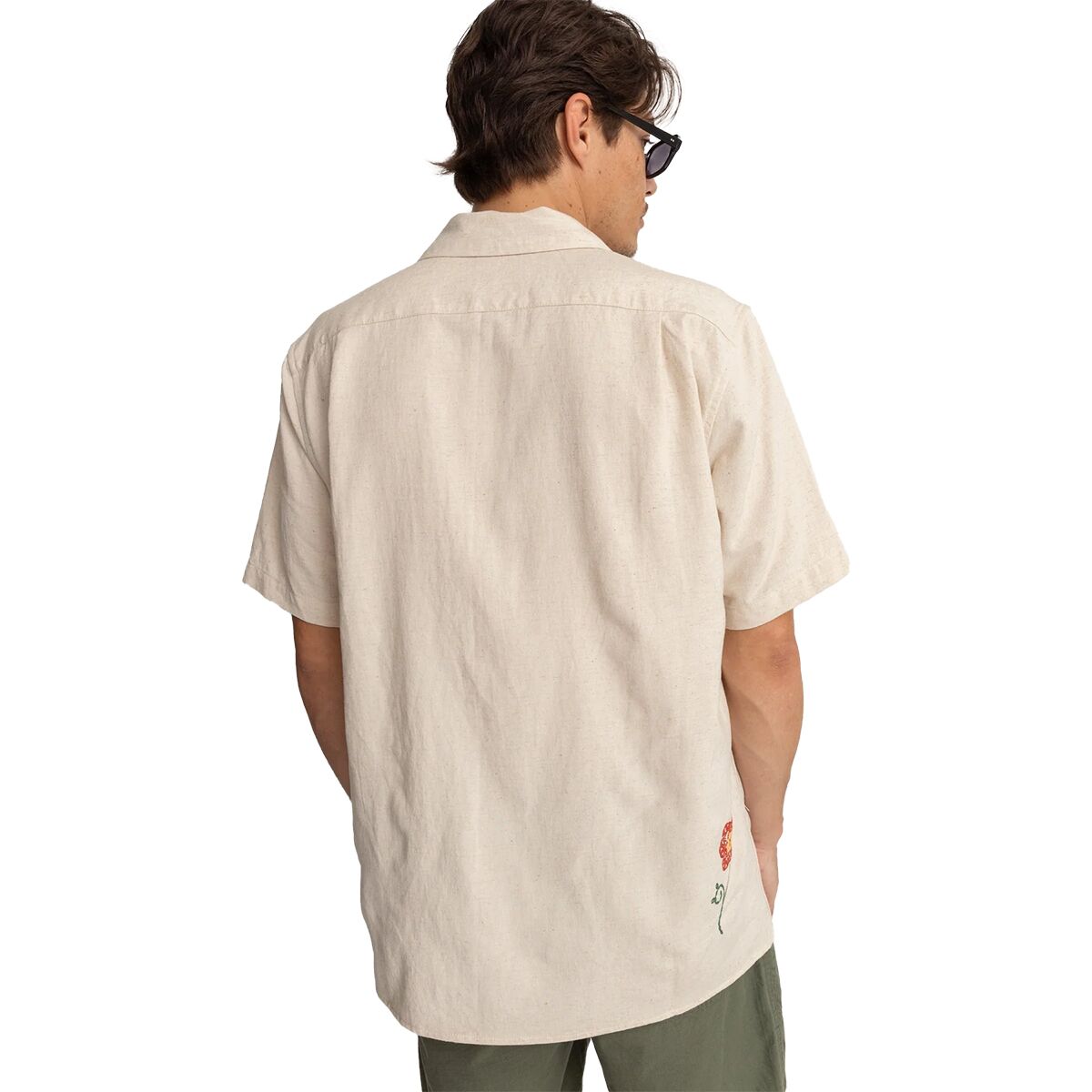 Rhythm Flower Embroidery Short-Sleeve Shirt - Men's - Men