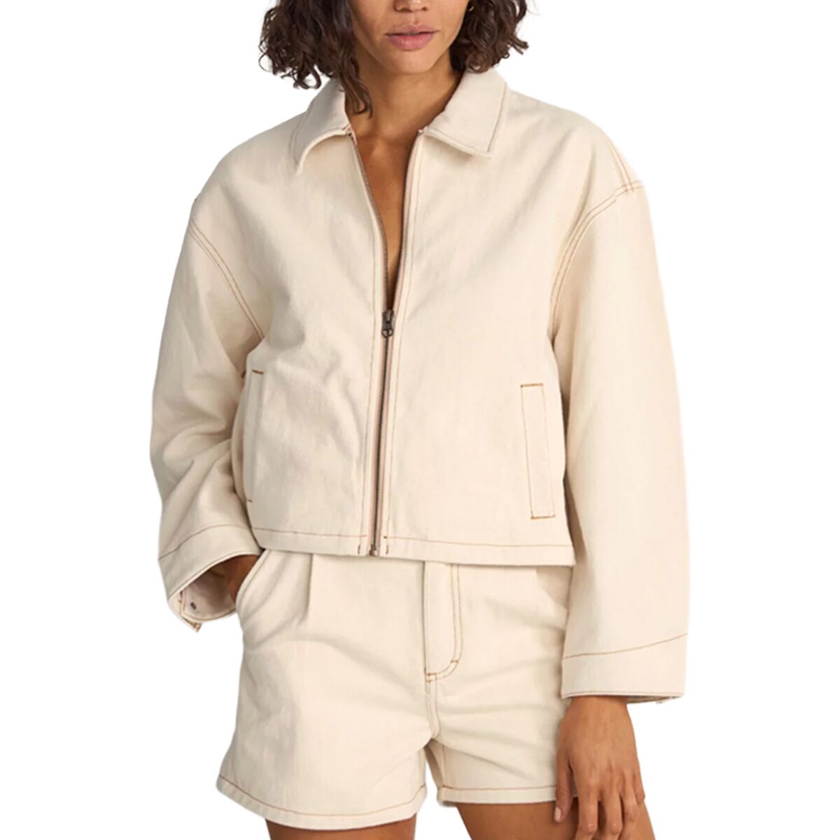 Rhythm Women's Capri Cropped Jacket in Natural - Size: Large
