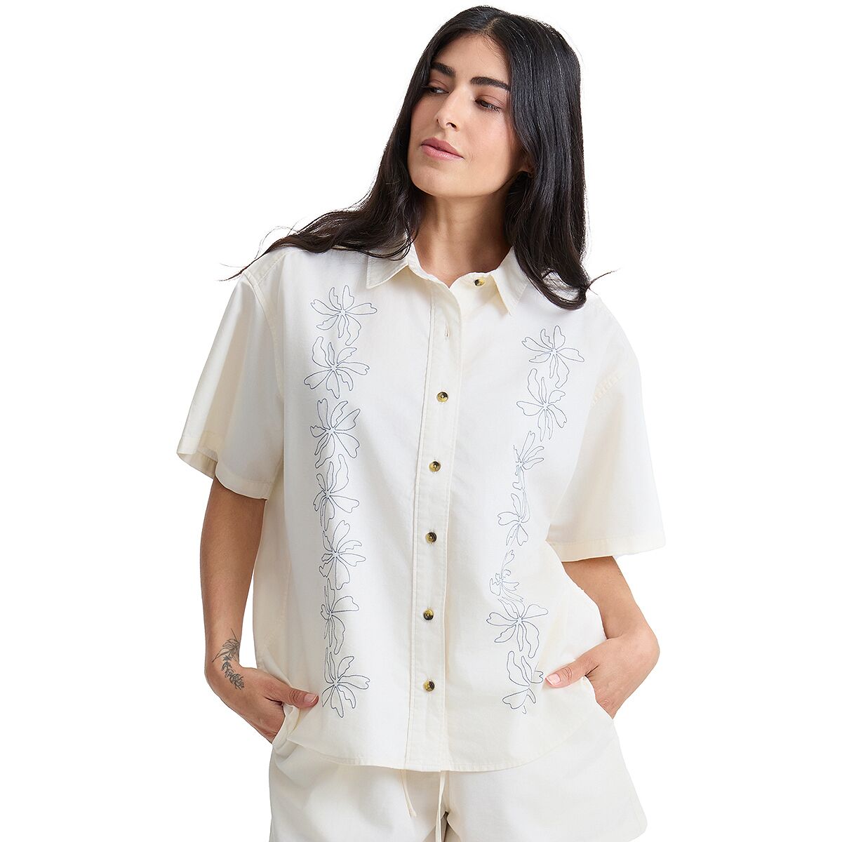Roark Women's Costa Short-Sleeve Woven Shirt - Size: Small