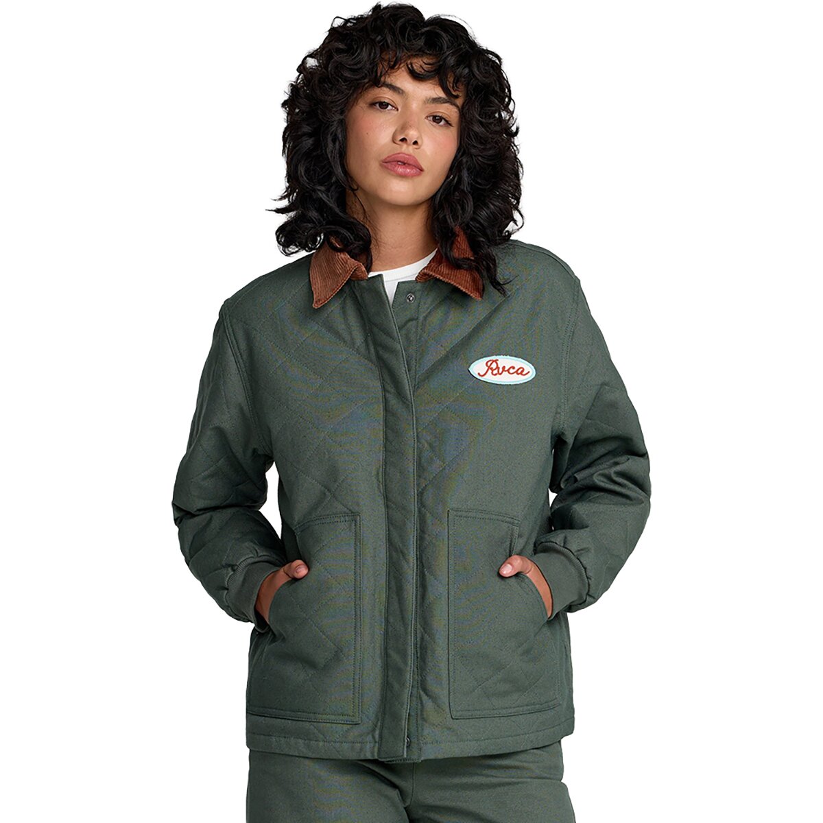 RVCA Women's Clover Quilted Jacket in Wintermoss - Size: Large