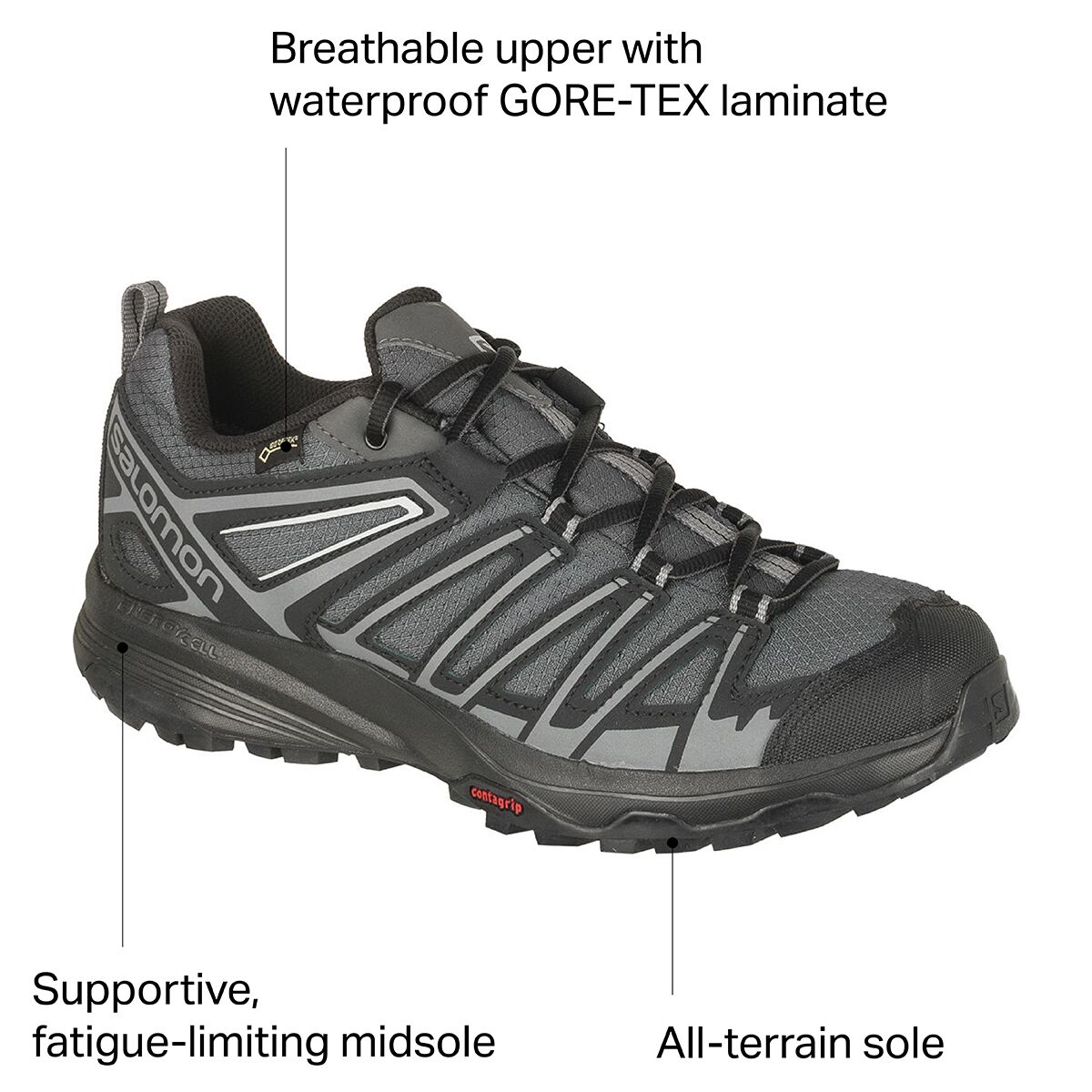 Salomon X Crest GTX Hiking Shoe Men\'s Size 8 Water Resistant Trail Ortholite Salomon X Crest GTX Men main image 4