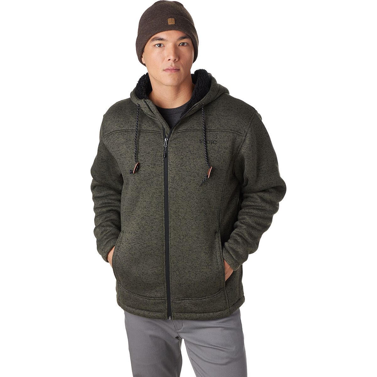 sherpa lined mens pullover