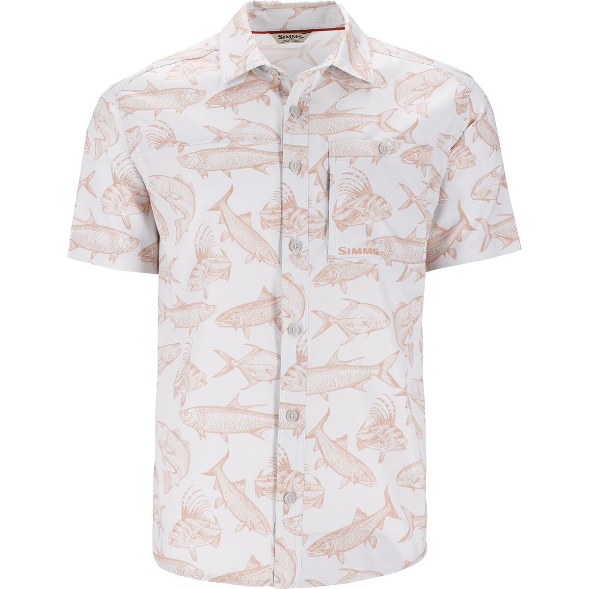 Men's Simms Challenger Short-Sleeve Shirt in Saltwater Cloud - Size: Large