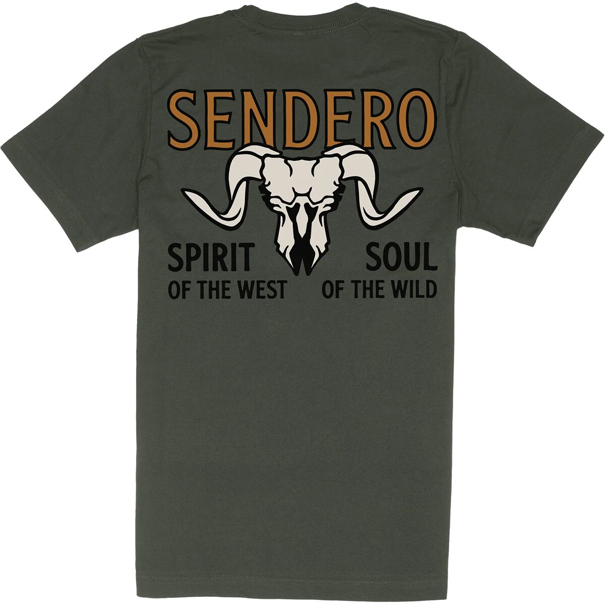 Sendero Provisions Co. Men's Big Horn T-Shirt in Military Green - Size: Large