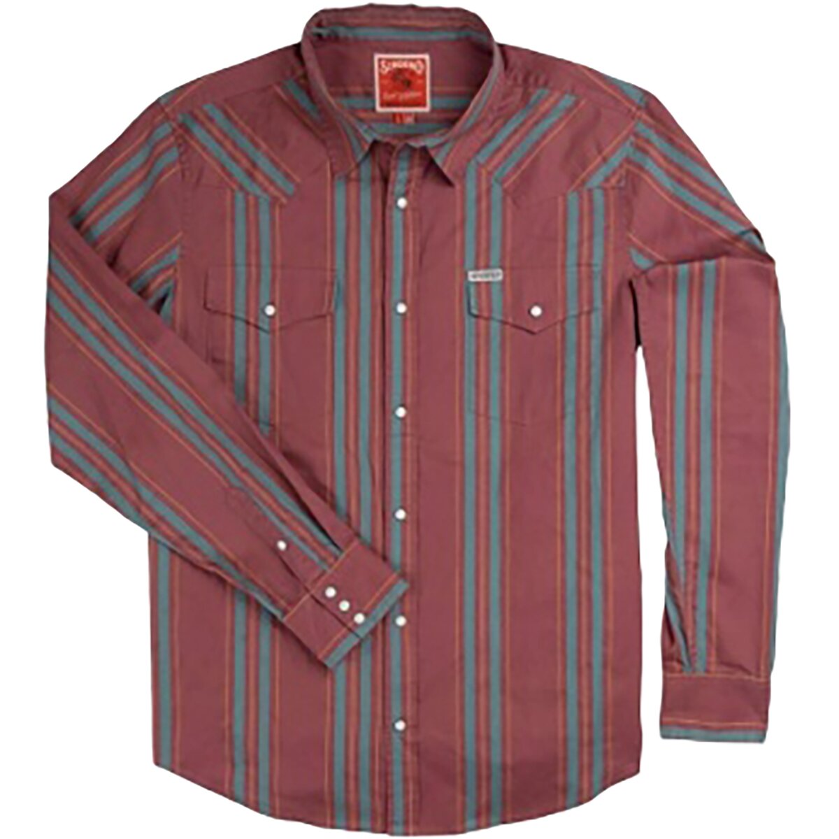 Sendero Provisions Co. Men's The Wyatt Pearl Snap Shirt in Maroon / Clay - Size: XL