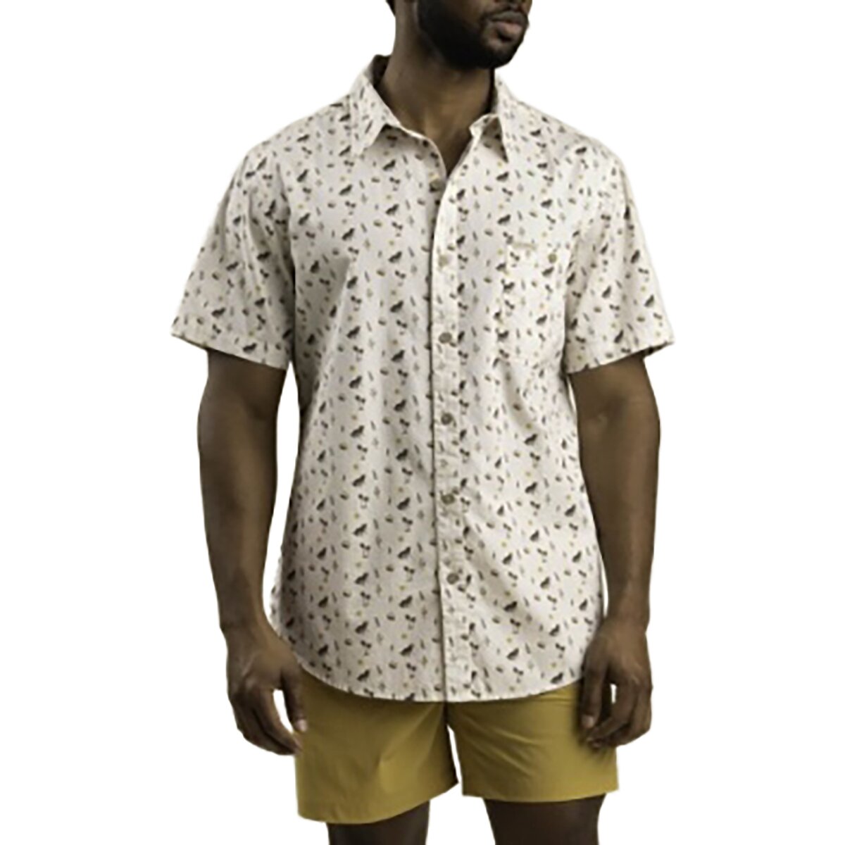 Sendero Provisions Co. Men's City Slicker Button Up Short-Sleeve Shirt in Oasis / White - Size: Small