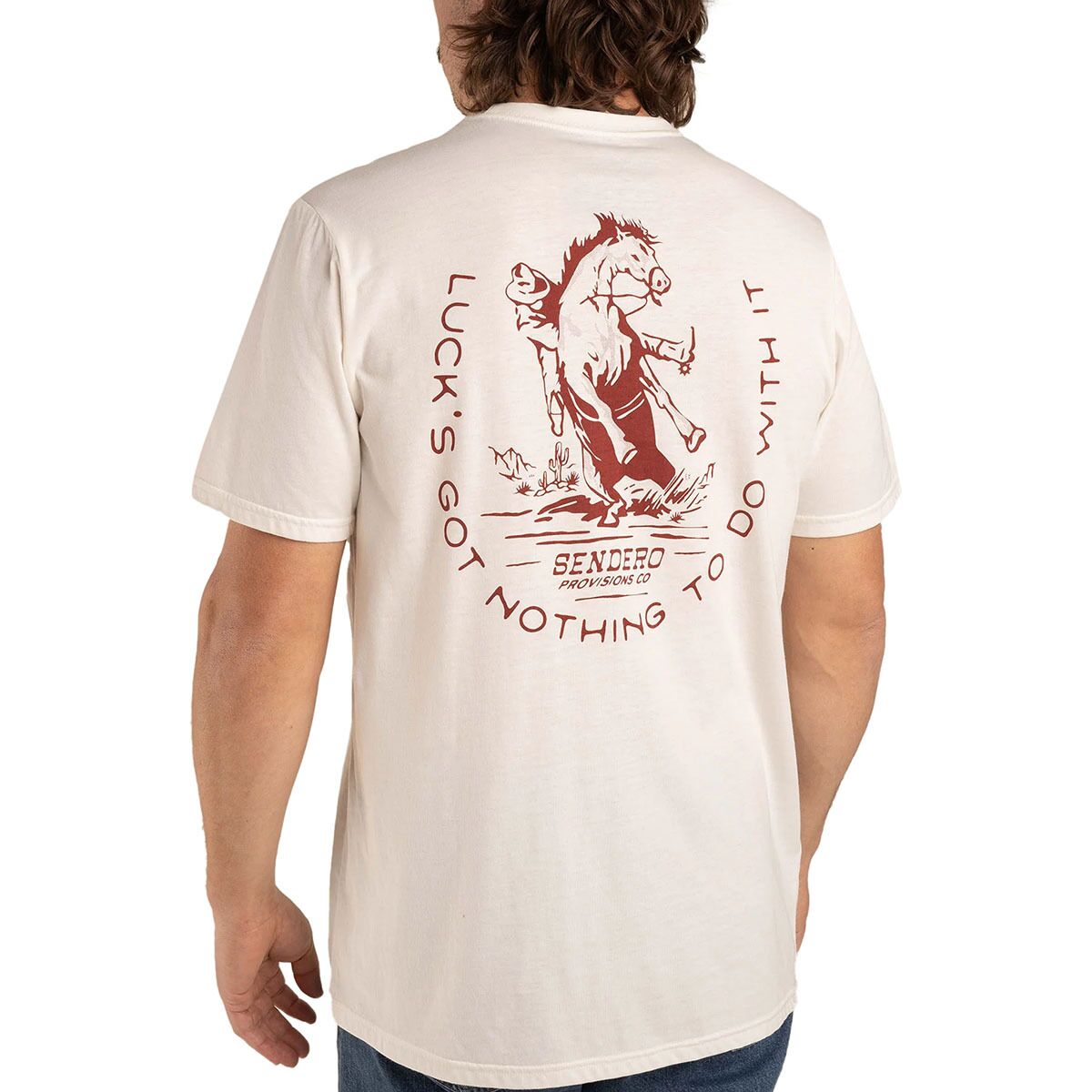 Sendero Provisions Co. Men's No Luck T-Shirt in Vintage White - Size: XS