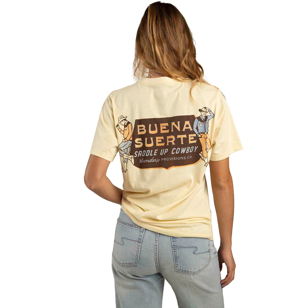 Sendero Provisions Co. Buena Suerte T-Shirt in Cream - Size: Small
