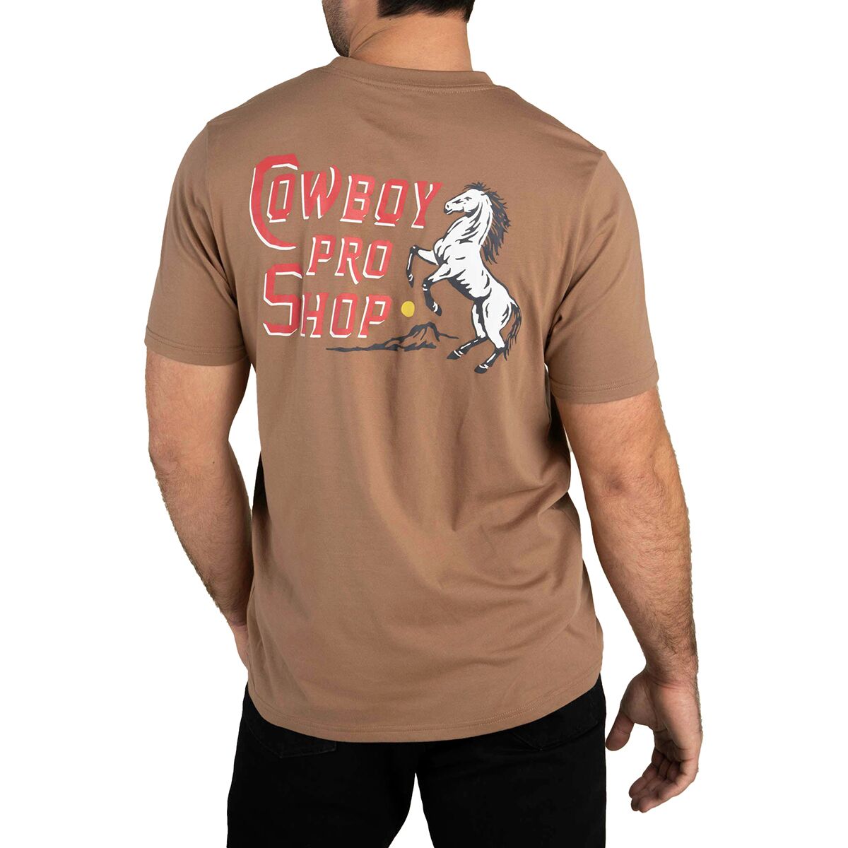 Sendero Provisions Co. Cowboy Pro Shop T-Shirt in Light Brown - Size: XL