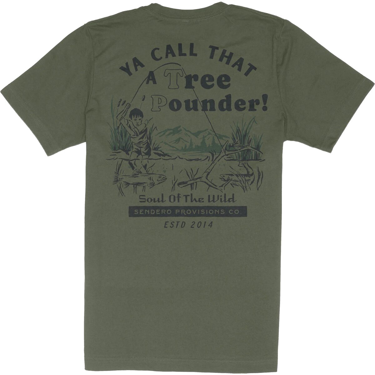 Sendero Provisions Co. Tree Pounder T-Shirt in Army Green - Size: Medium