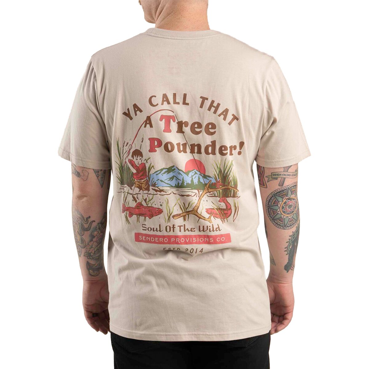 Sendero Provisions Co. Tree Pounder T-Shirt in Sand - Size: Medium