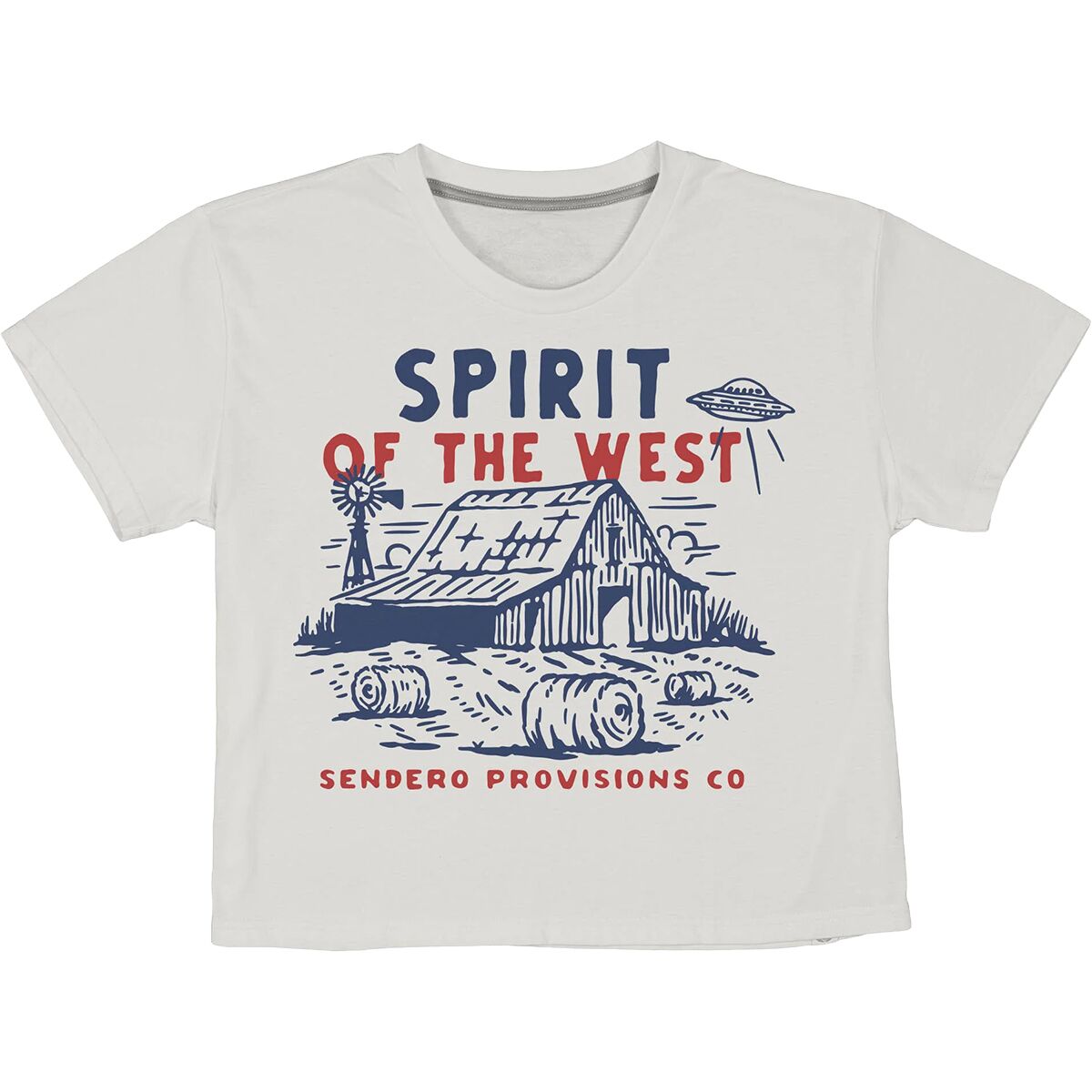 Sendero Provisions Co. Women's High Plains Crop T-Shirt in Vintage White - Size: Large